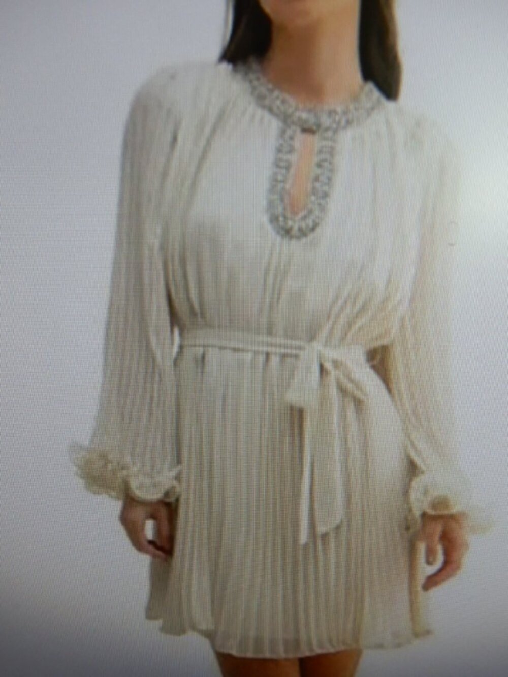MILA MAE pleated ivory dress NWT new Medium